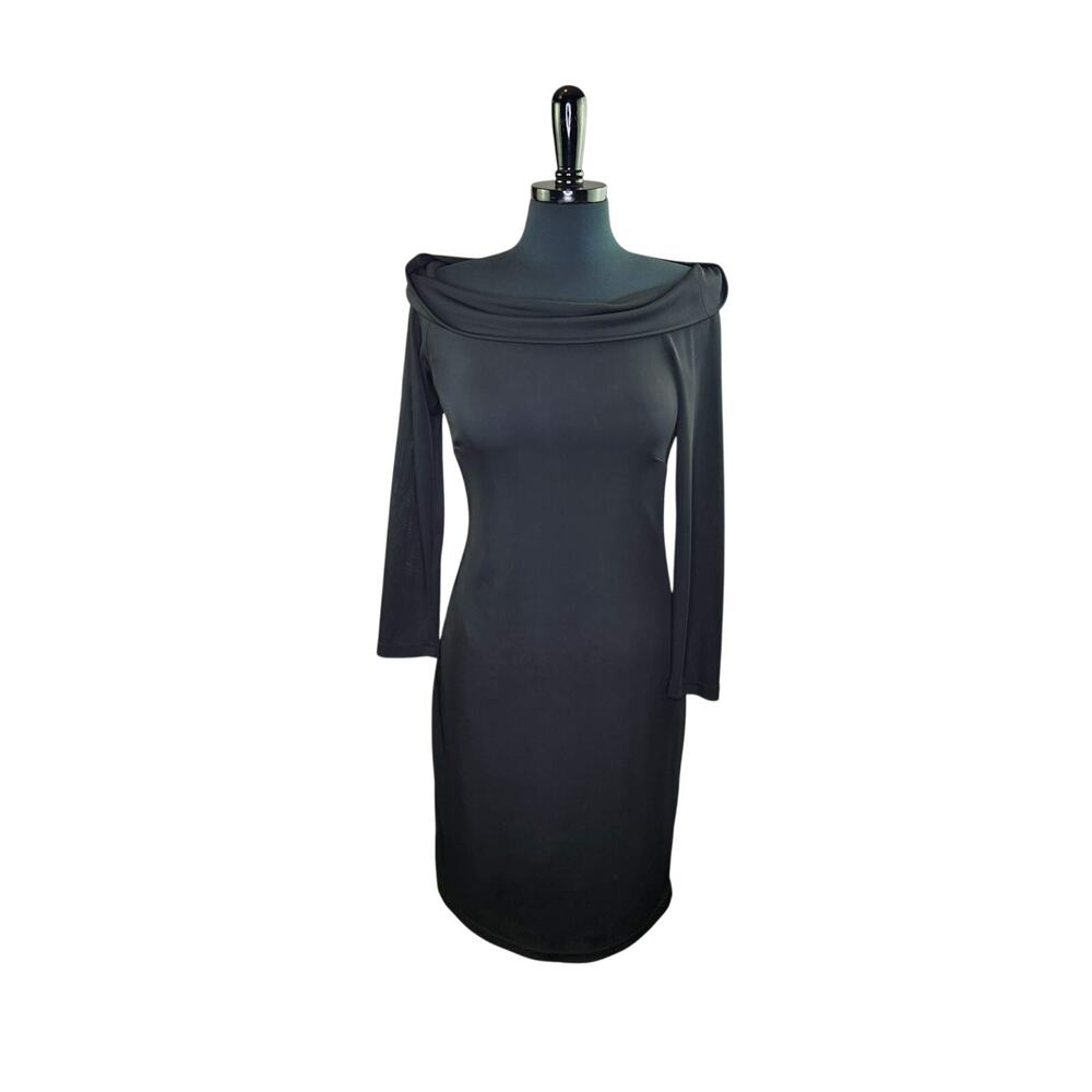 Joseph Ribkoff Dress Black Stretch Wide Neck Classic Cocktail Party 8